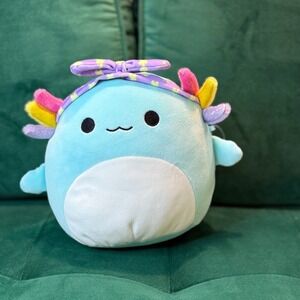 Squishmallows Axolotl‎ Plushie with Headband Stuffed Animal Toy Blue